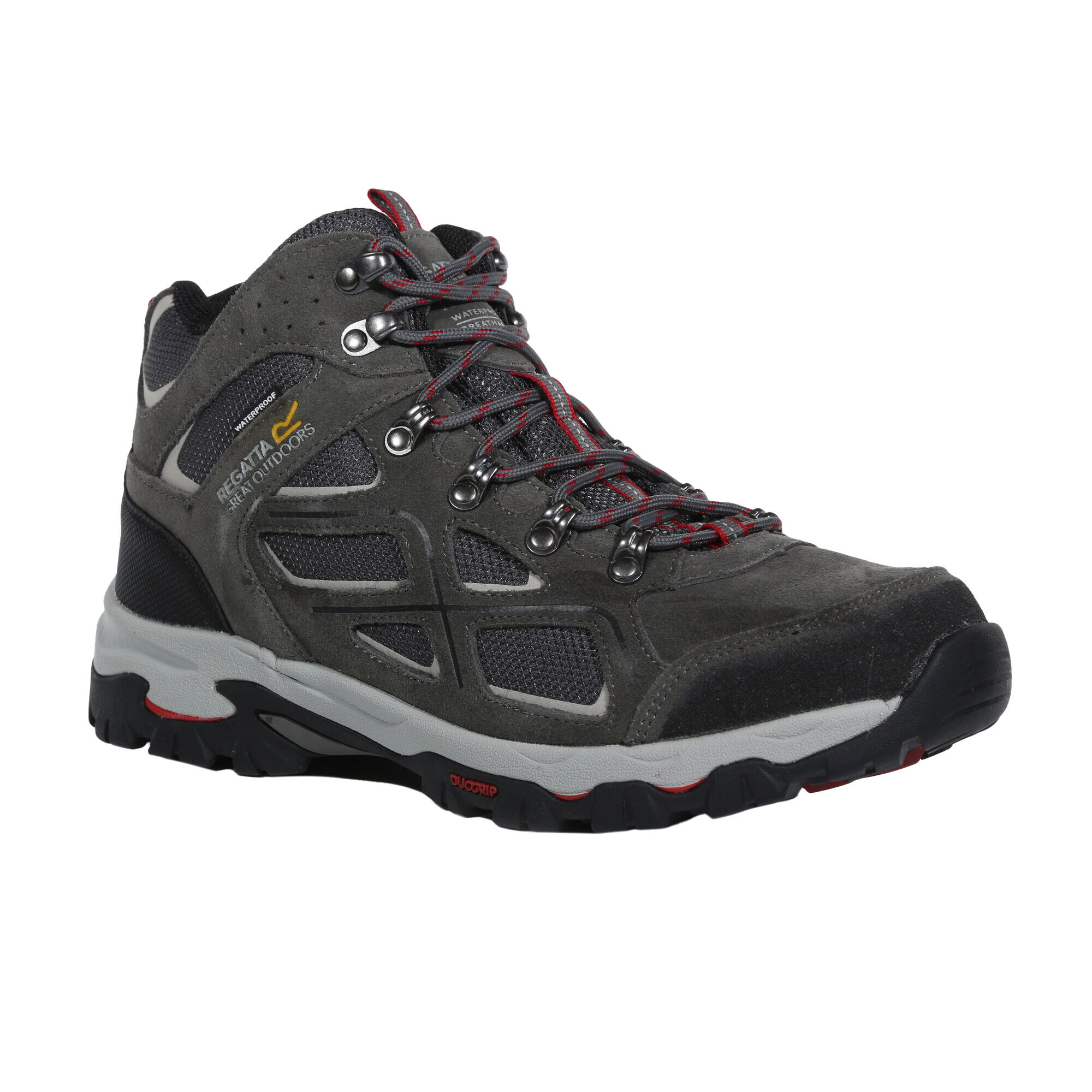 REGATTA Mens Tebay Suede Walking Boots (Dark Grey/Dark Red)