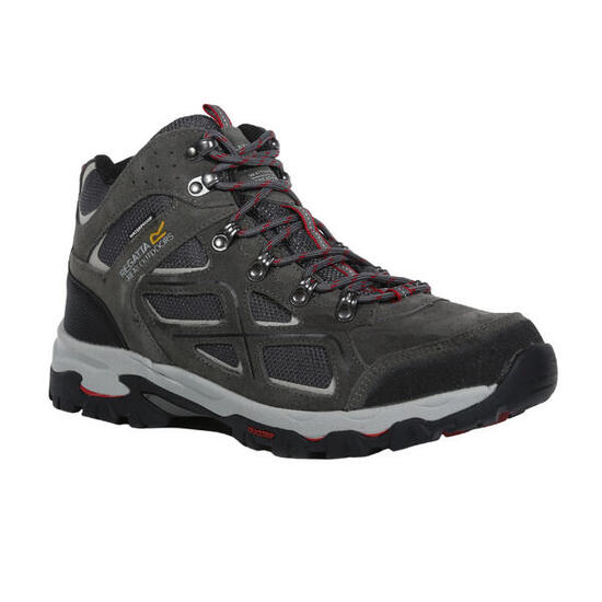 Wanderstiefel "Tebay", Wildleder Herren Dunkel Grau/Rot