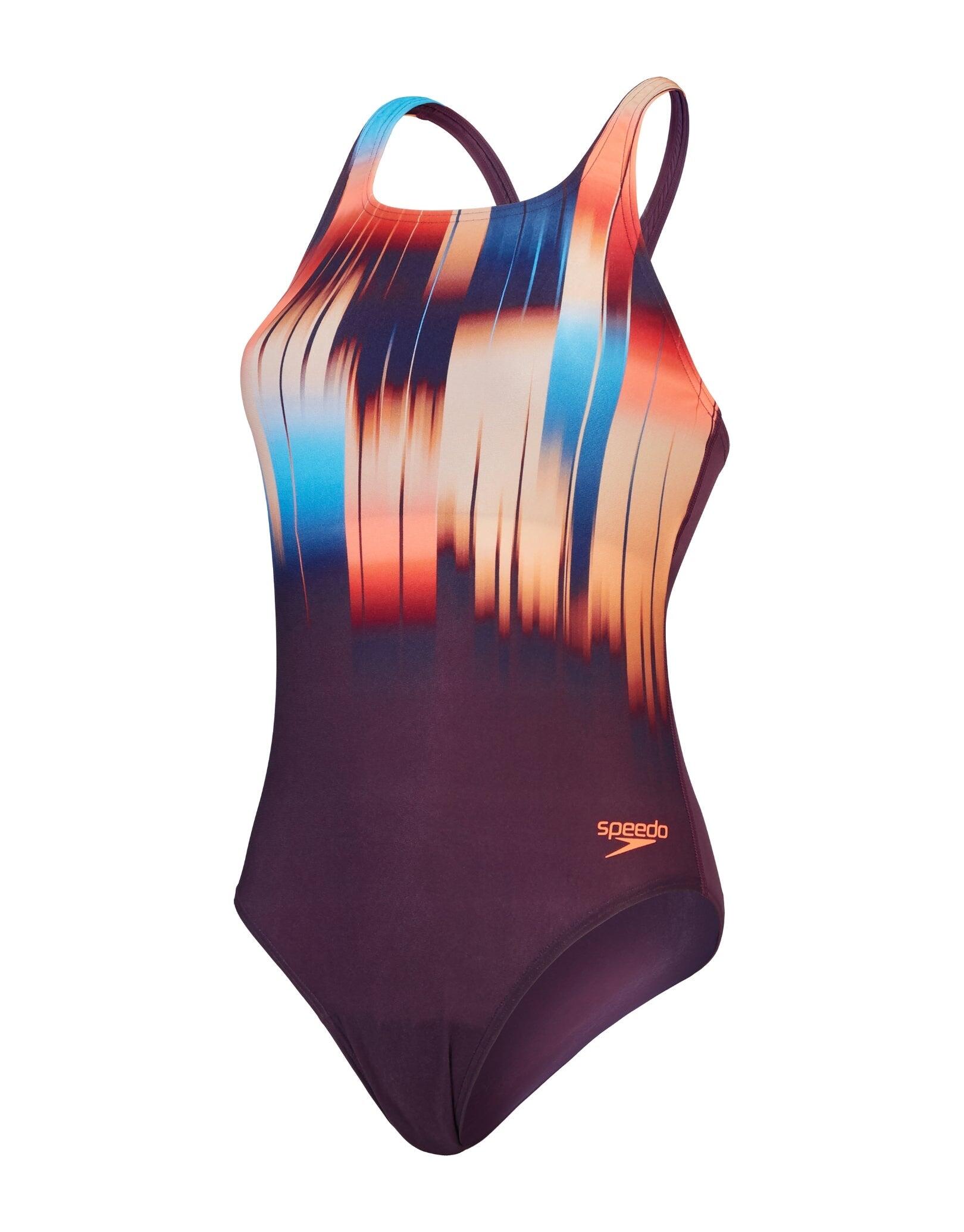 Speedo Digital Placement Medalist Swimsuit Purple/Orange SPEEDO