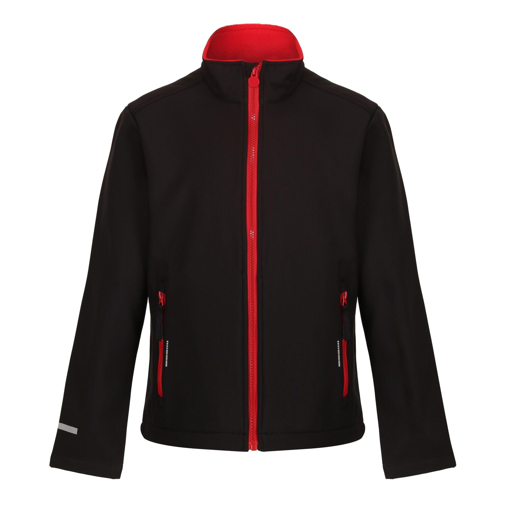 REGATTA Childrens/Kids 2 Layer Soft Shell Jacket (Black/Classic Red)