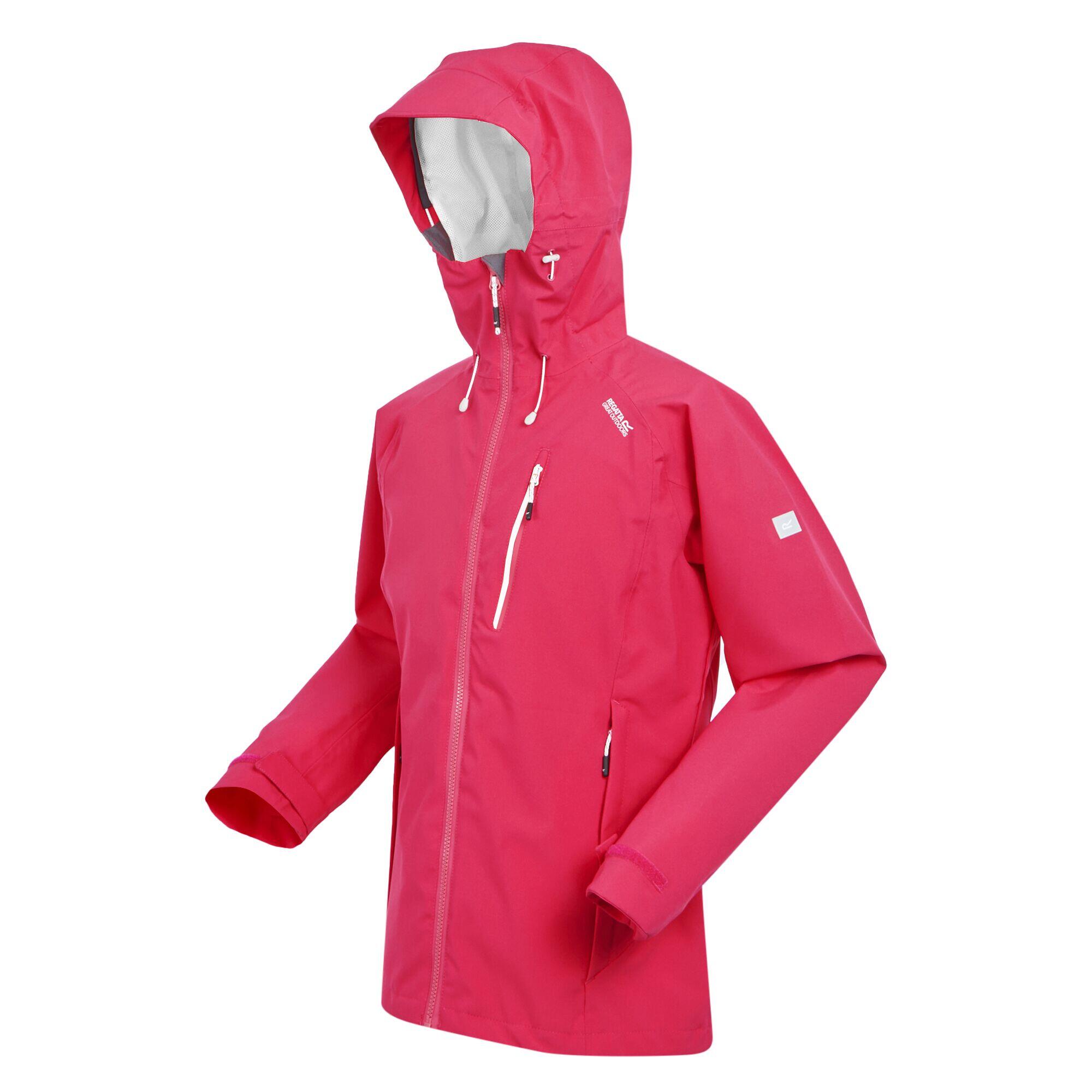 Women's BIRCHDALE waterproof jacket (Fluorescent pink / White)