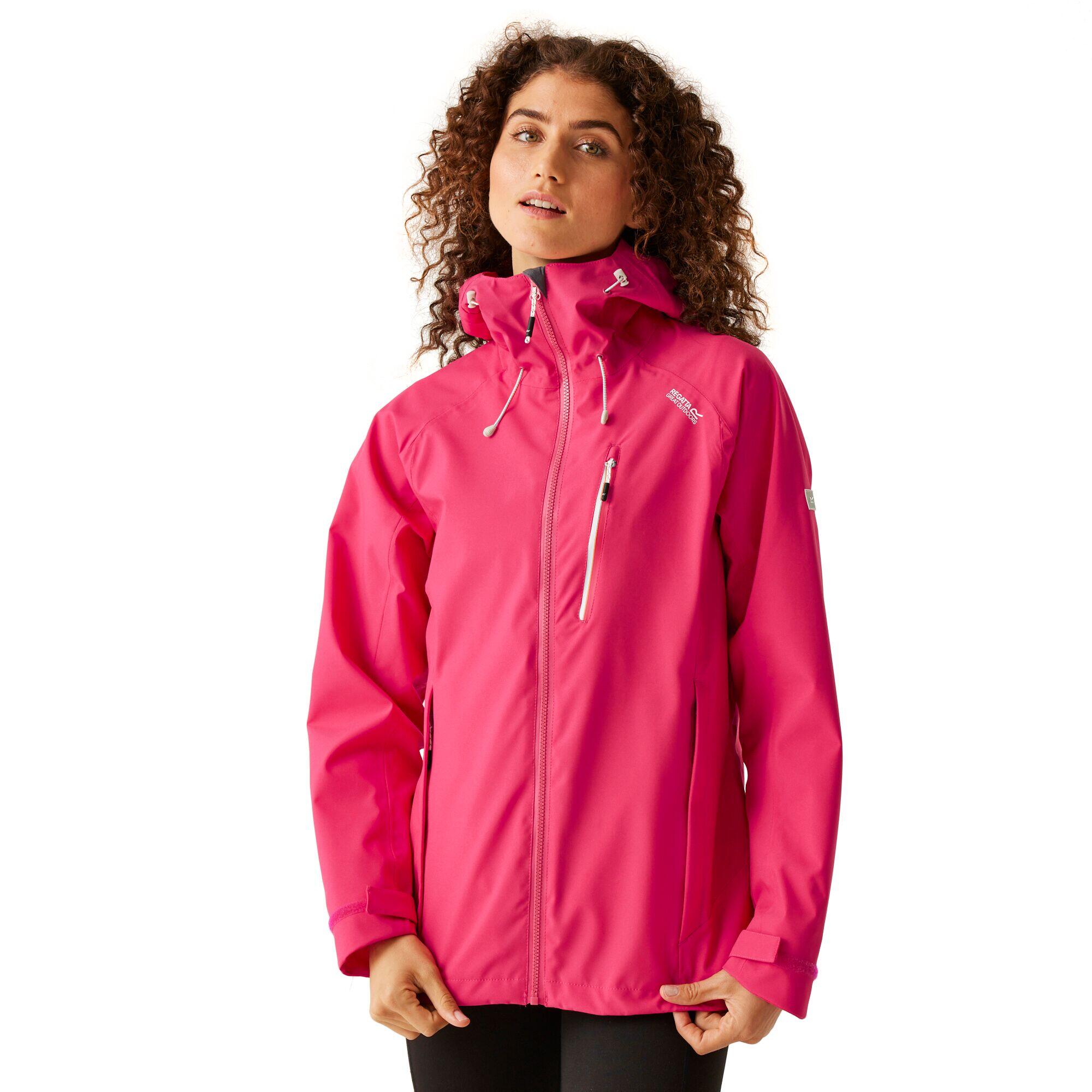 Veste Imperméable Motif/style Coquille BIRCHDALE Femme (Rose Fluo / Blanc) 3/5