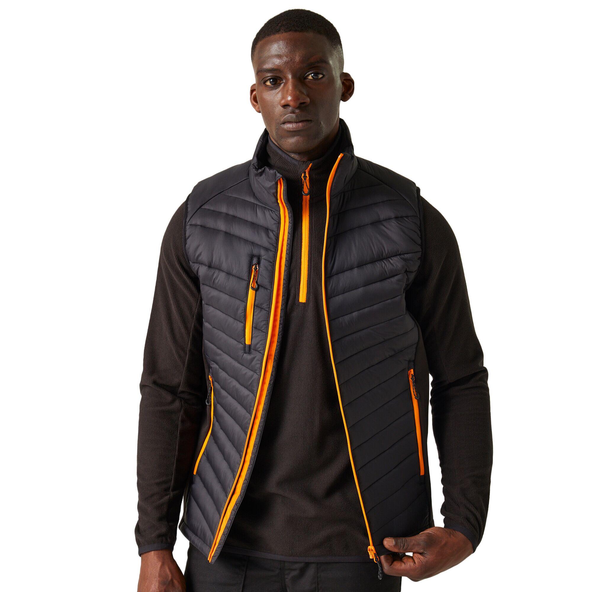 Gilet Trapuntato Ibrida Uomo Regatta Professional Nero Arancione Pop 3/4