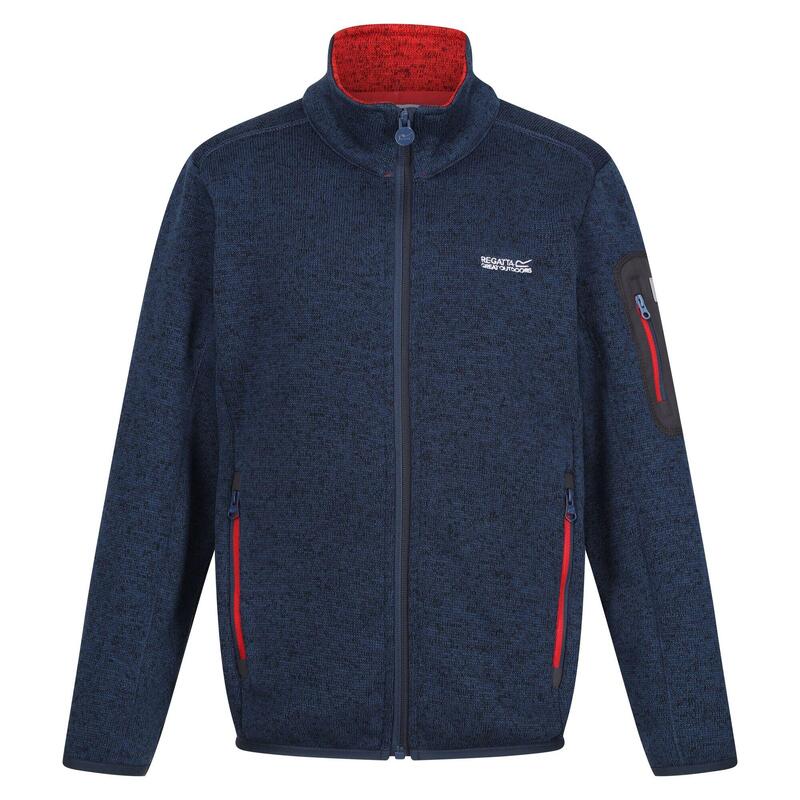 Kinder/Kinder Newhill Fleece Jas (Maanlicht denim/gevaarlijk rood)