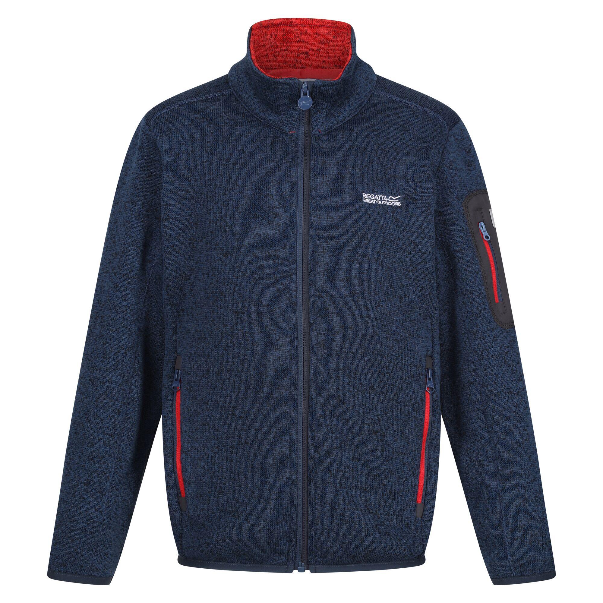 NEWHILL Children's fleece jacket (Dark denim / Danger red)