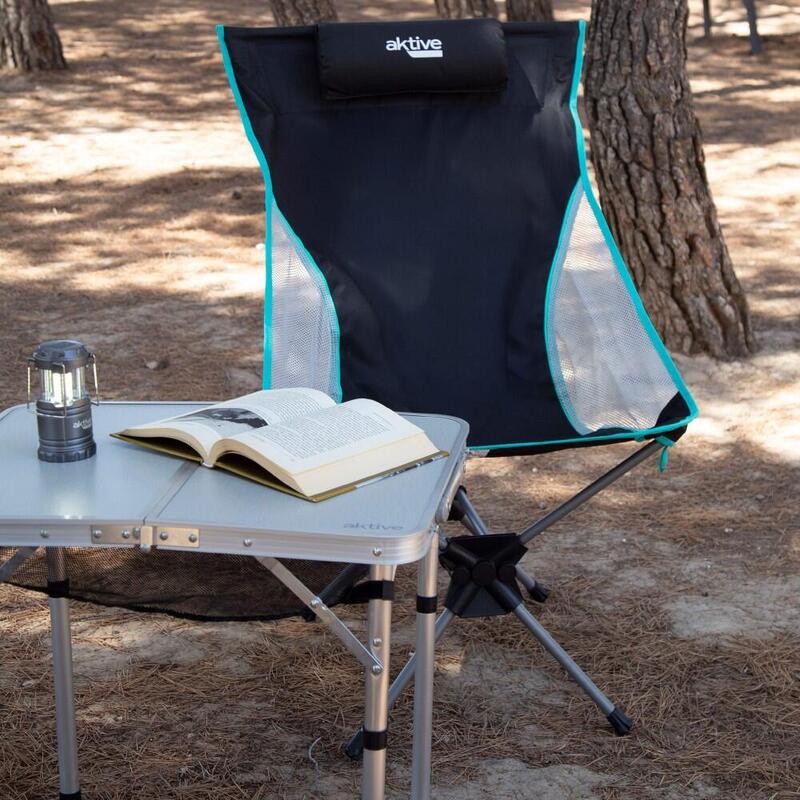 Aktive Silla plegable camping ultracompacta c/cojín