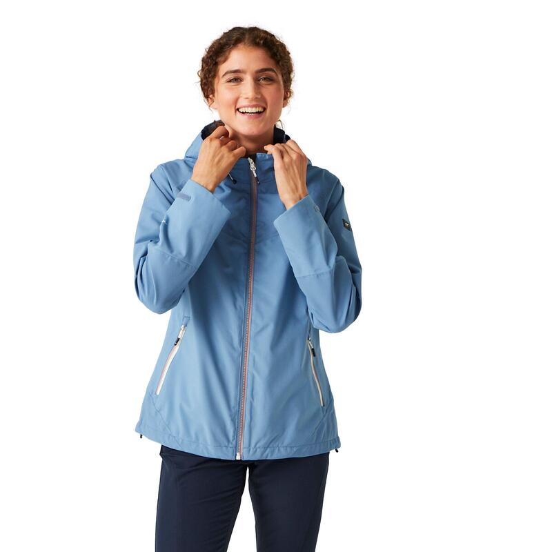 Chaqueta Impermeable Bosfield II para Mujer Azul Coronet, Jaspeado