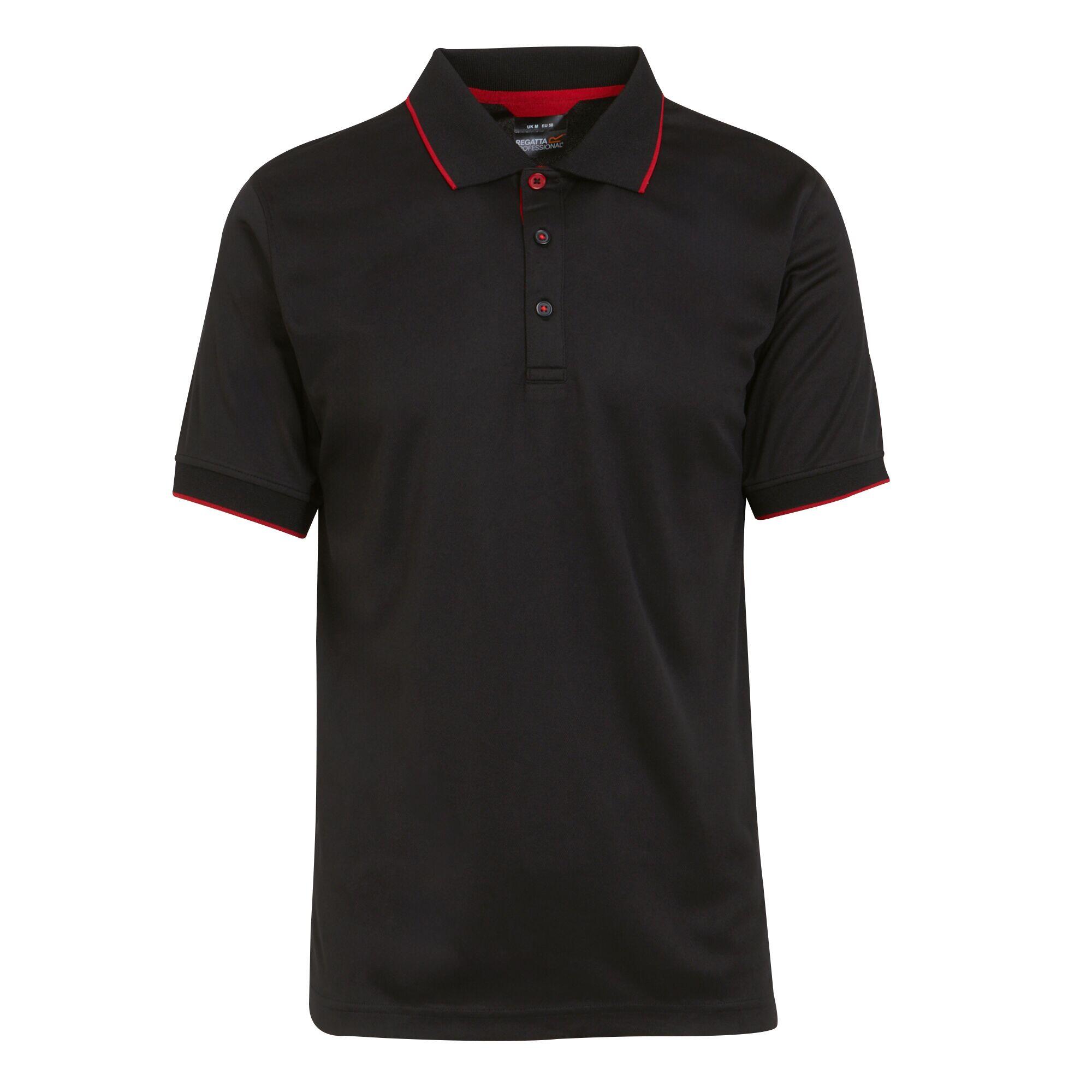 REGATTA Maglietta Polo Maniche Corte Uomo Regatta Professional Nero Rosso Classico