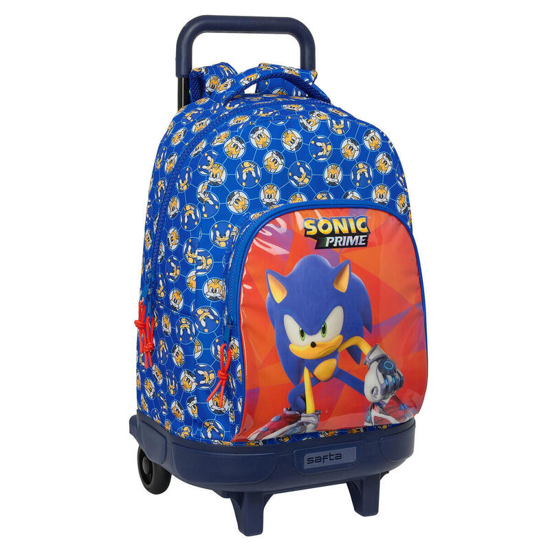 Mochila Escolar con Ruedas Sonic Prime Azul