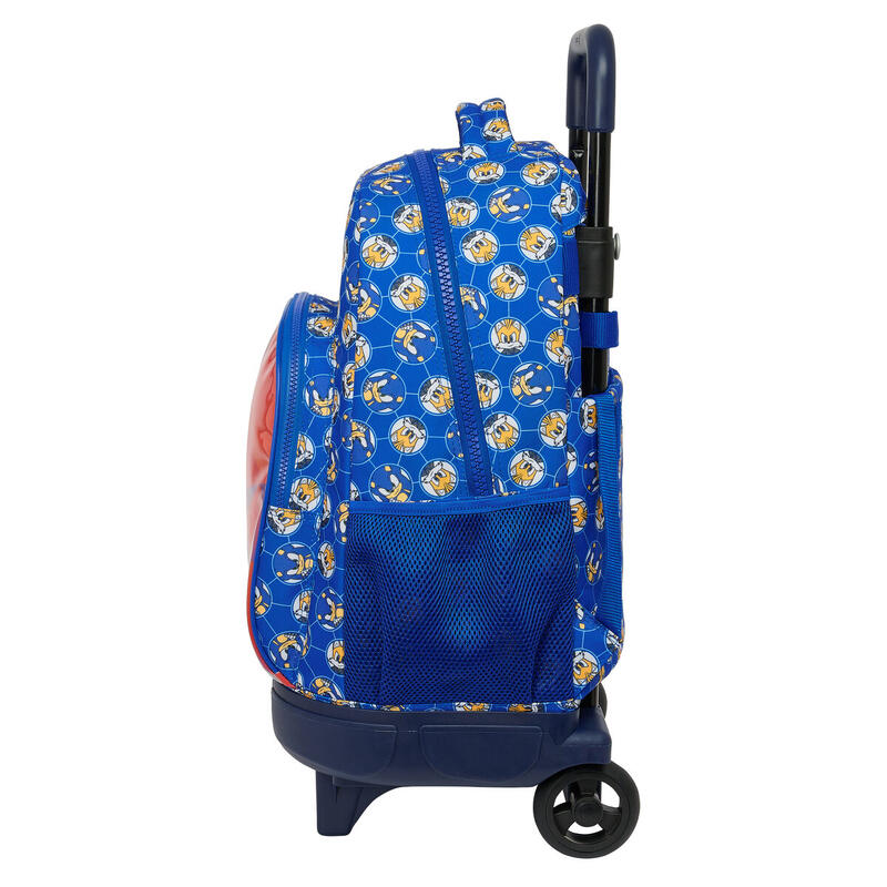 Mochila Escolar con Ruedas Sonic Prime Azul