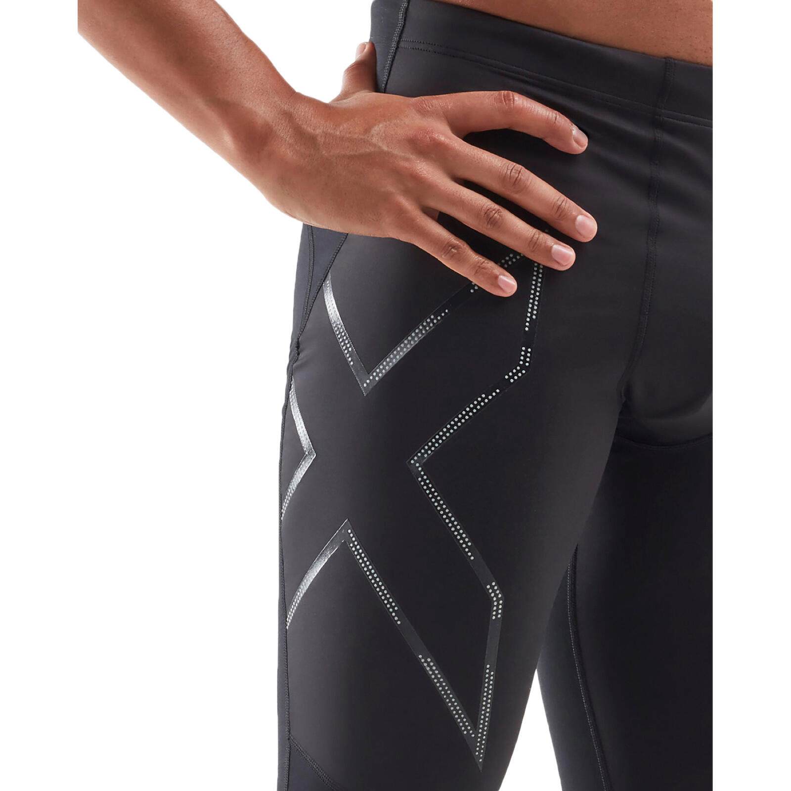 2XU Ignition Shield Compression Mens Black/Silver Tights | Decathlon