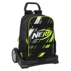 Mochila Escolar con Ruedas Nerf Get ready Negro