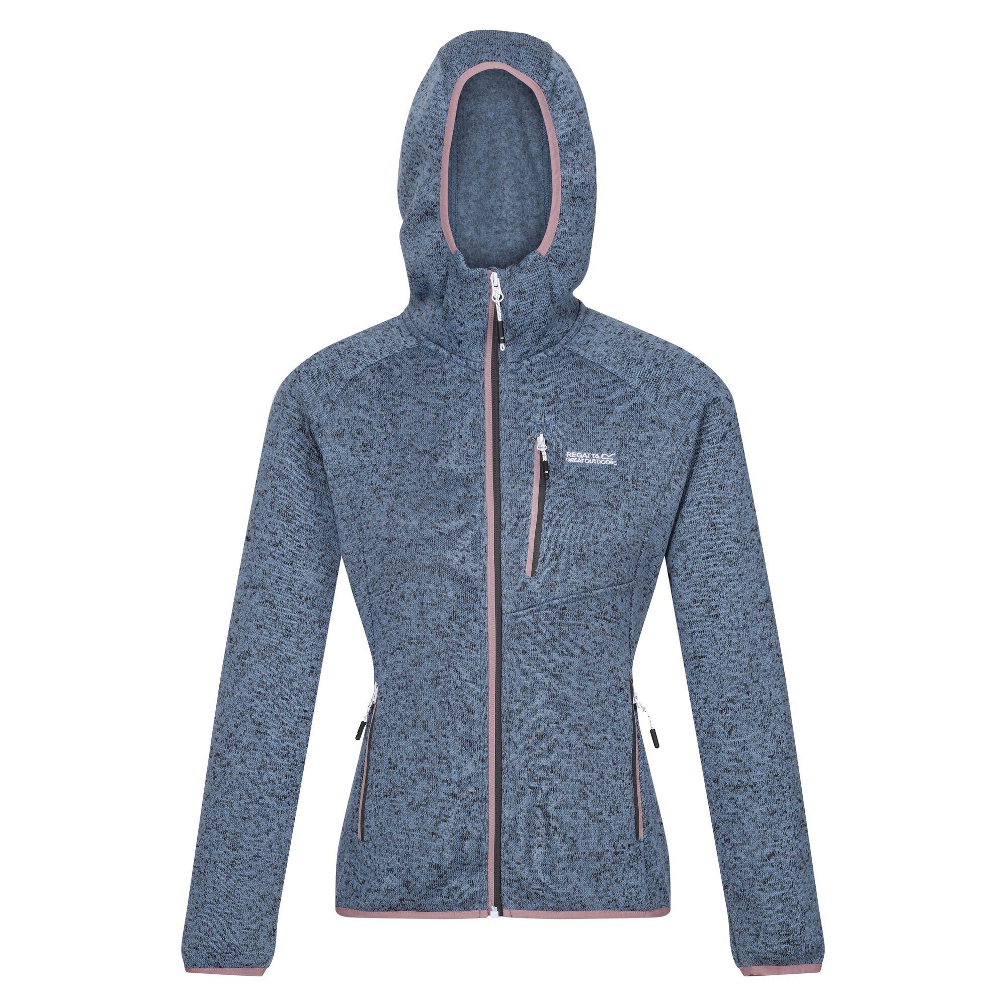 Womens Ladies Newhill Marl Hooded Fleece Jacket Coronet Blue Heather REGATTA Decathlon