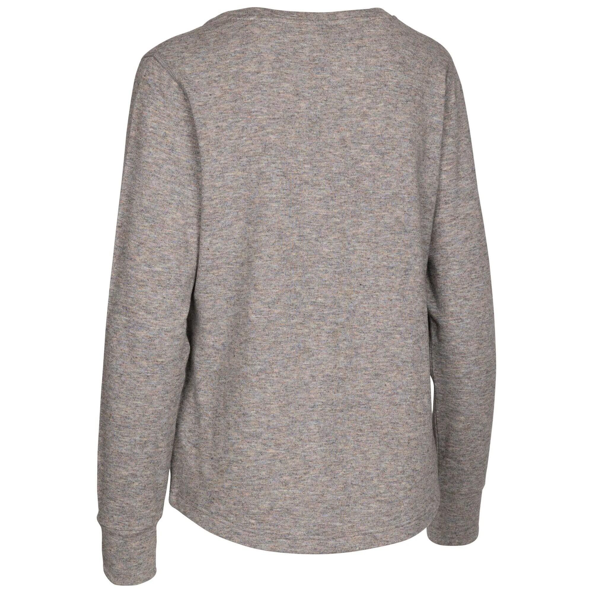Jersey Rina de Jaspeado de Manga Larga para Mujer Gris 2/3