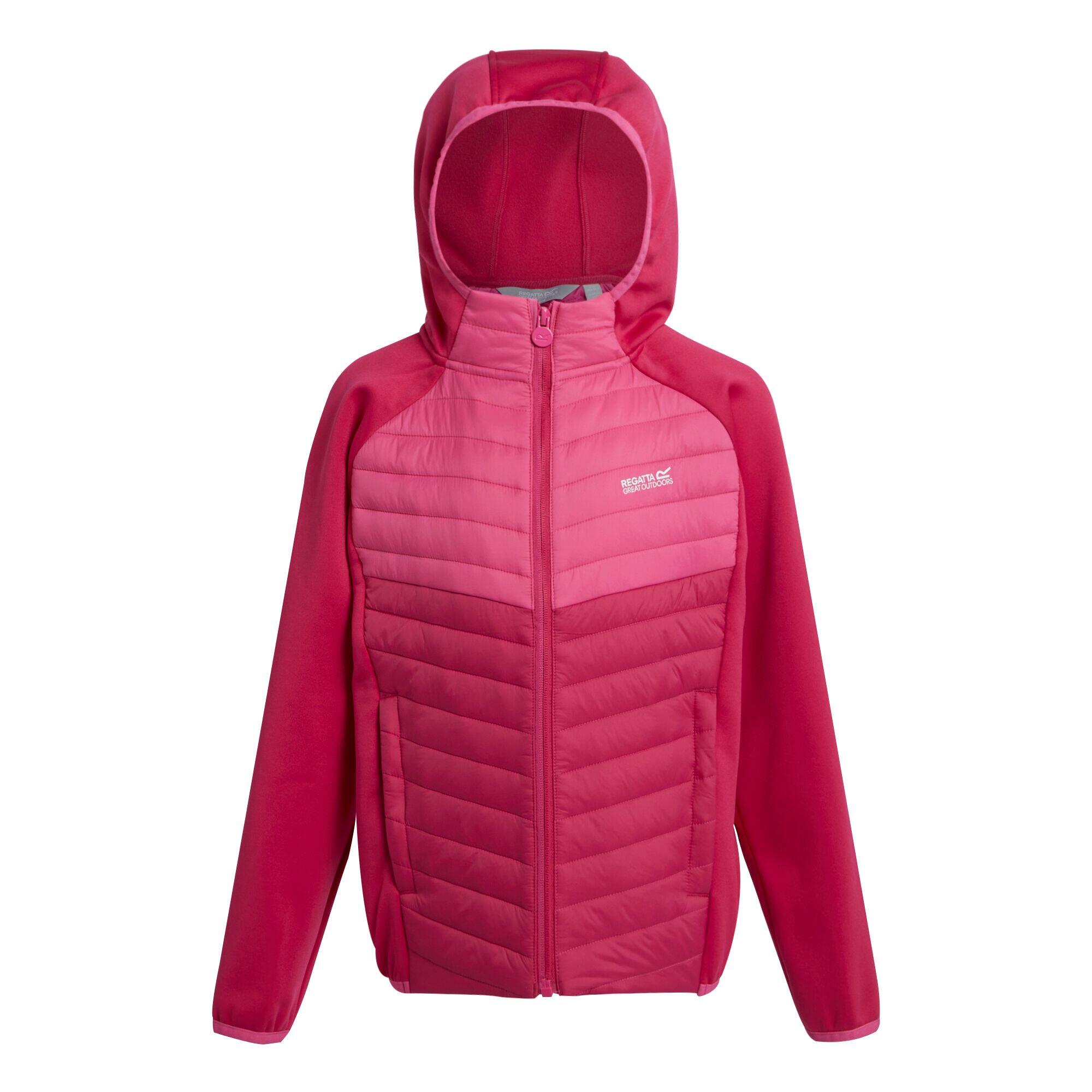 KIELDER Children's hybrid jacket (Fluorescent pink / Pink flamingo)