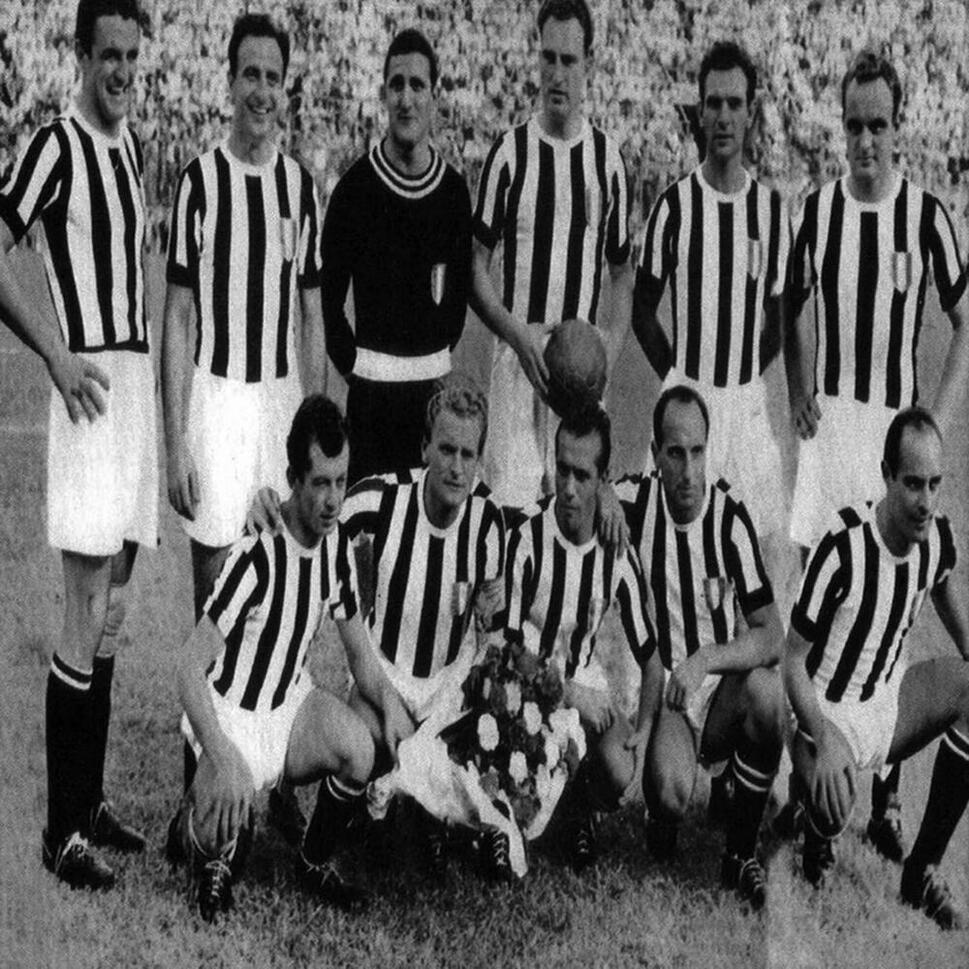 Koszulka retro piłkarska dla dorosłych - Juventus 1952-53 - Czarny-Biały