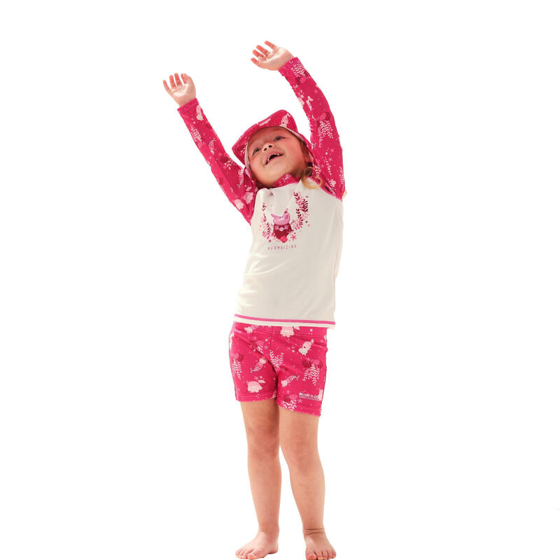 Ensemble Haut de bain antiirritation Enfant (Rose bonbon / Blanc)