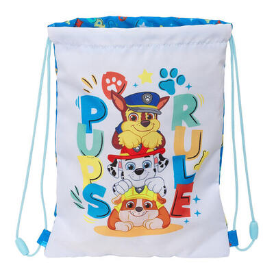 Rugtas met koordjes the paw patrol pups rule blauw