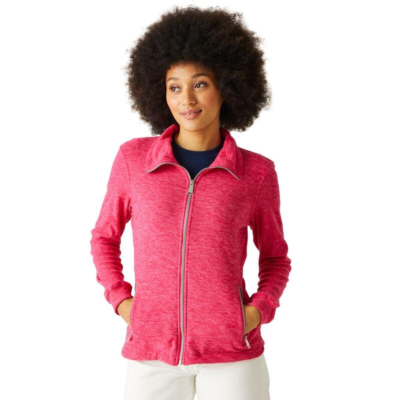 "Azaelia" Fleecejacke Durchgehender Reißverschluss für Damen Leuchtend Pink