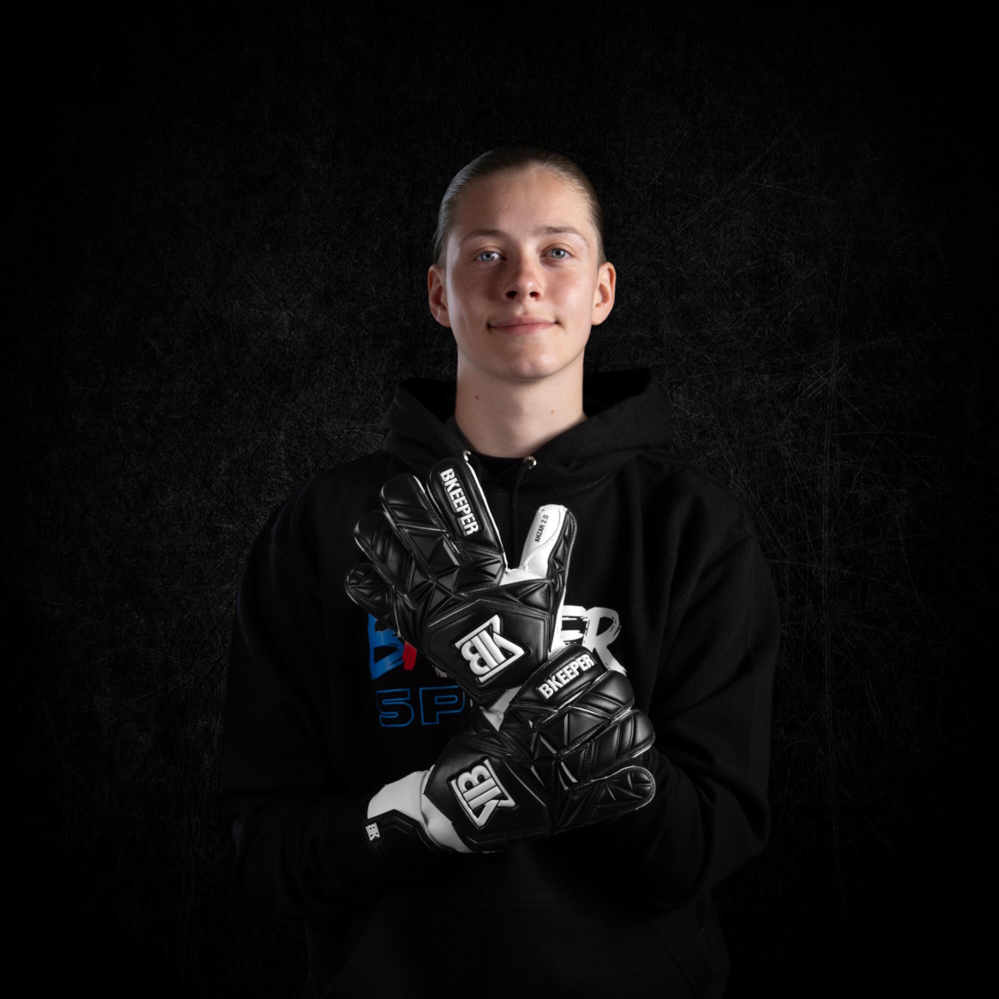 Gants de gardien de football adulte Anzar 2.0 Noir 5/8