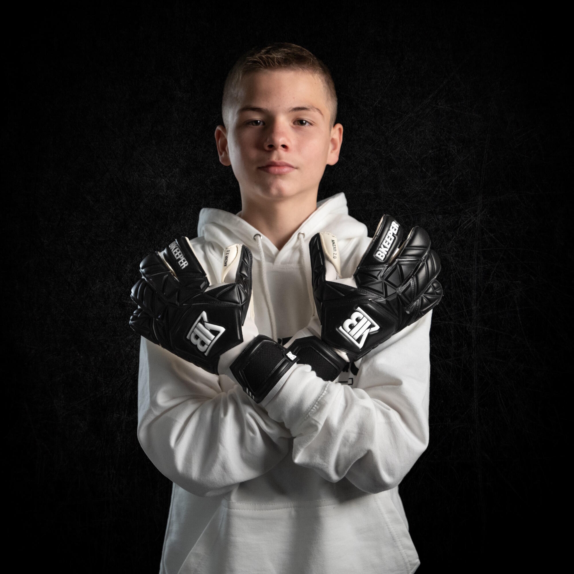 Gants de gardien de football adulte Anzar 2.0 Noir 7/8
