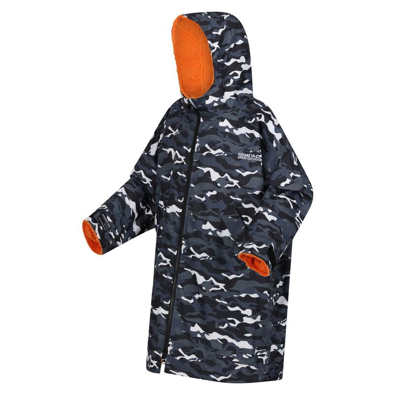 Camouflage Waterdichte Veranderjas voor Kinderen/Kinderen (Zwart/perzik)