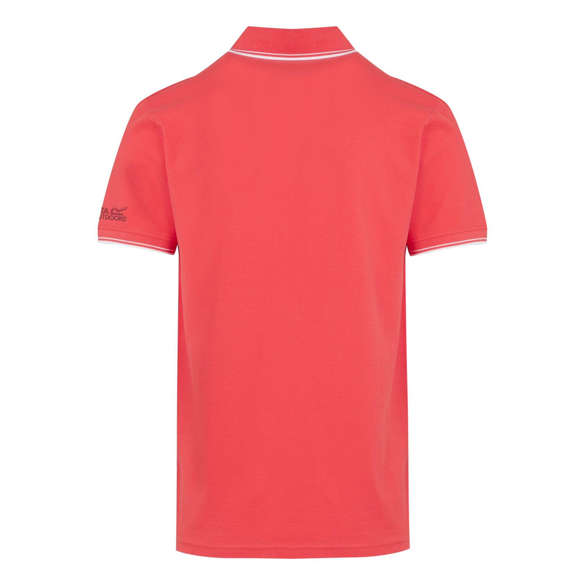 Mens Tadeo Polo Shirt (Red Sky/White) 2/4