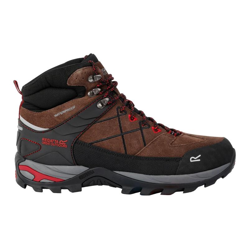 Wanderstiefel "Samaris Pro II", Wildleder Herren Kastanie/Tomatenrot