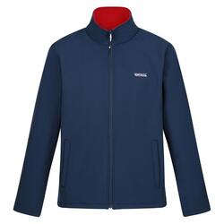 Heren Cera V Wind Resistant Soft Shell Jas (Maanlicht denim/gevaarlijk rood)