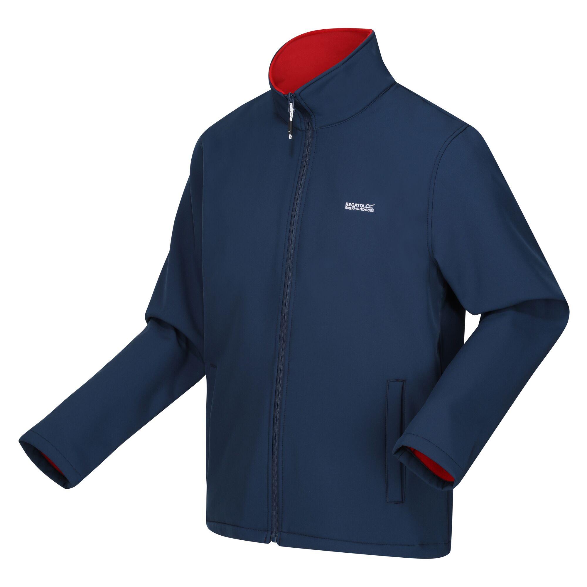 "Cera V" Softshelljacke windbeständig für Herren Dunkel-Jeansblau/Leuchtend Rot 3/5