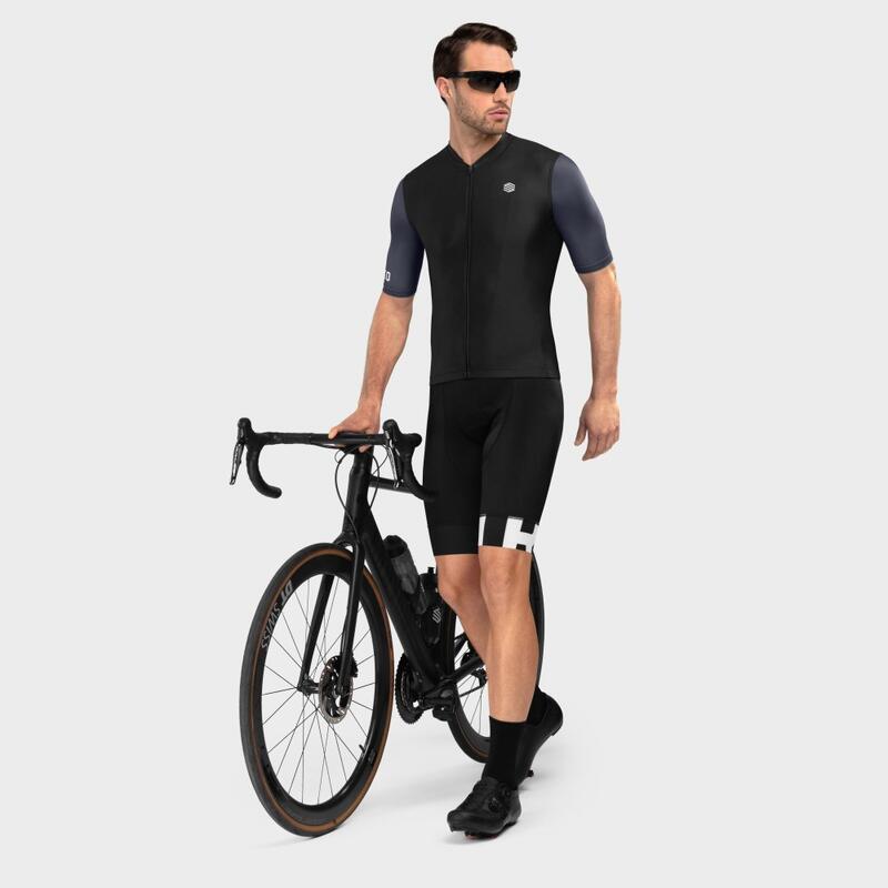 Maillot vélo manches courtes homme Cyclisme M2 Bregenz Noir