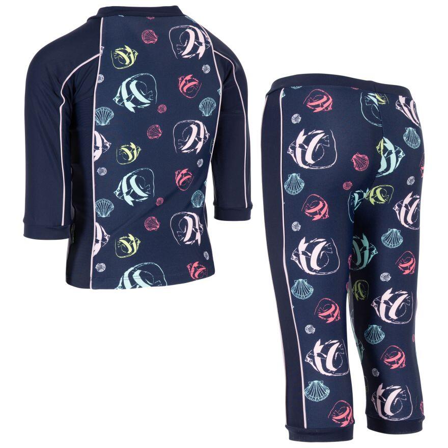 Maillot De Bain AntiUV SMILEY Enfant (Bleu Marine / Rose / Blanc) 2/3