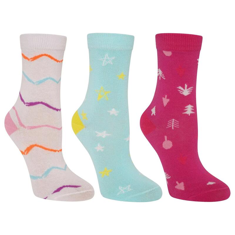 Chaussettes CURIOSITY Enfant (Bleu vif / Rose / Blanc)