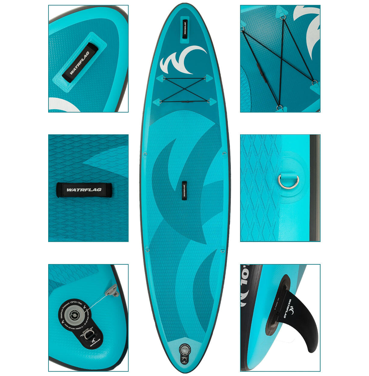 Premium kwaliteit opblaasbaar SUP Board - WATRFLAG Glide 10'6" - Set - ALLROUND 3/8