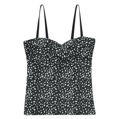 Maglia Tankini A Pois Donna Regatta Aceana III Nero Bianco