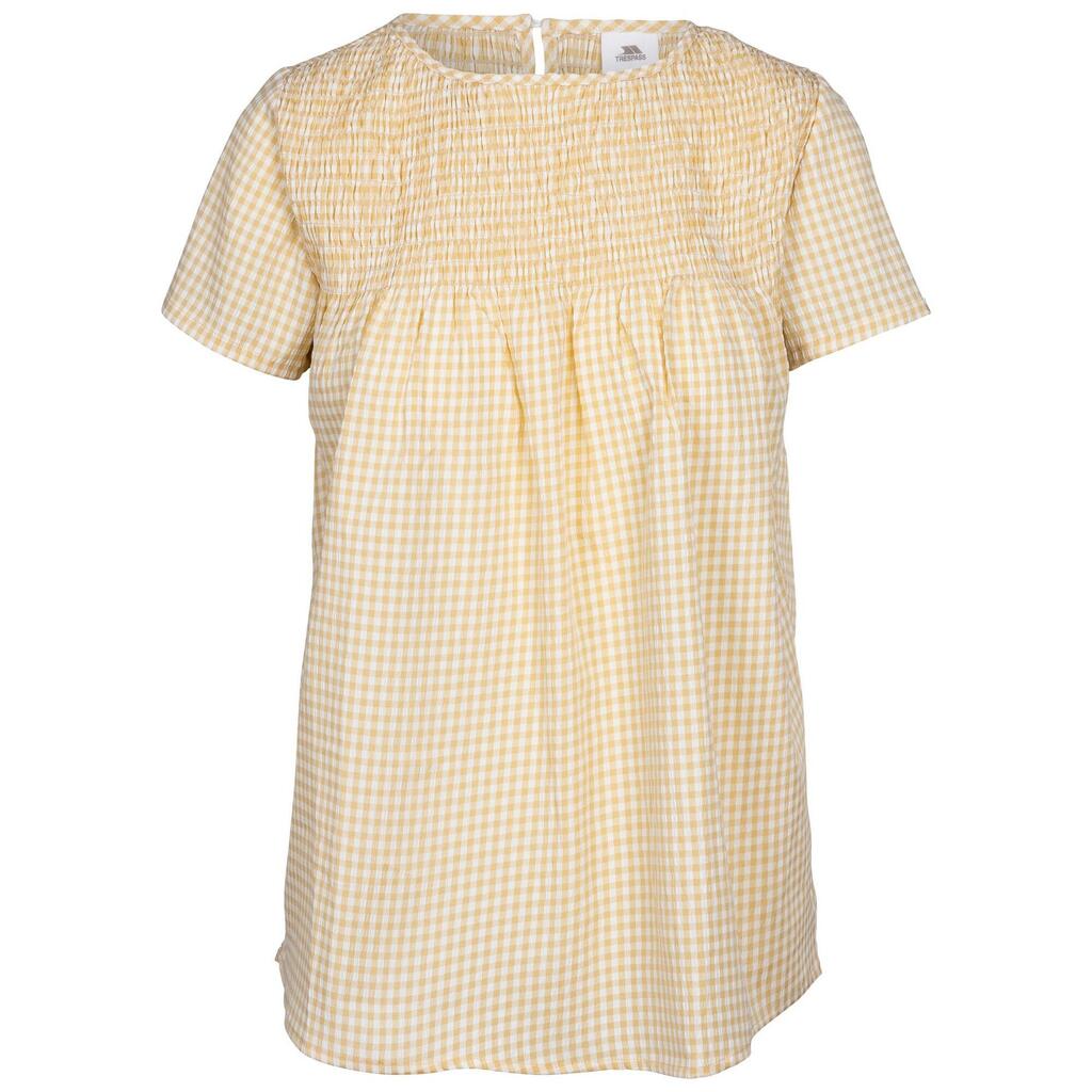 Womens/Ladies Candice Gingham Smock Top (Pale Maize)