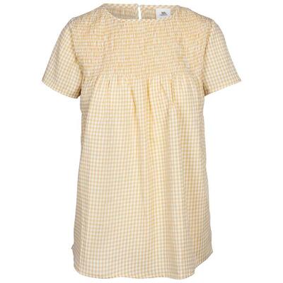 Dames candice gingham smock top (licht maïs)