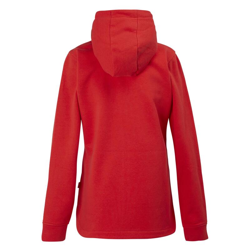 Dames Bayletta Gestreepte Voering Full Zip Hoodie (Rood met een hoog risico)