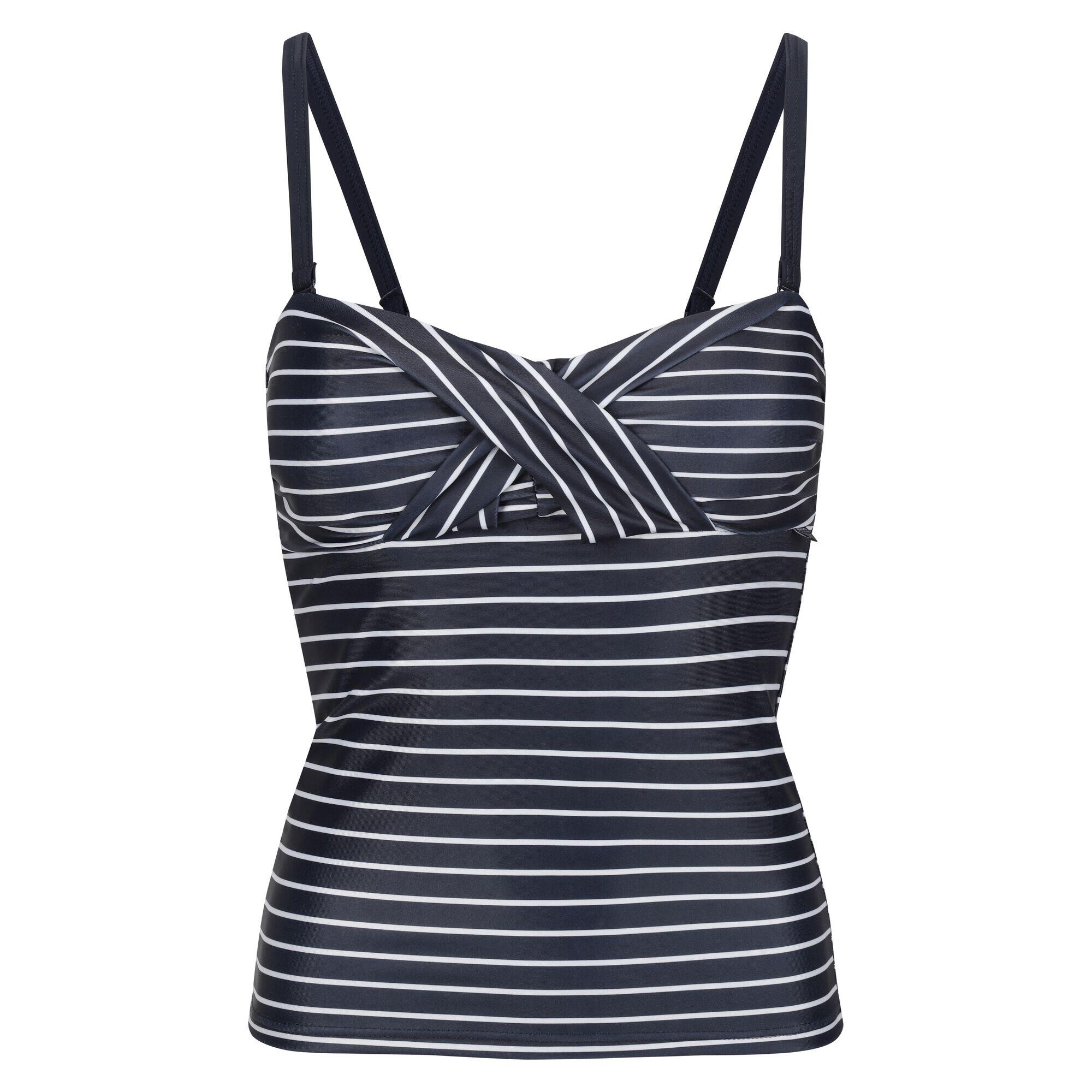 REGATTA Womens/Ladies Aceana III Striped Tankini Top (Navy/White)