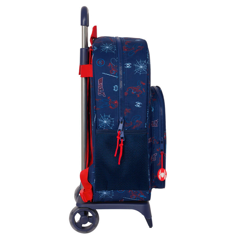 Mochila Escolar con Ruedas Spider-Man Neon Azul marino