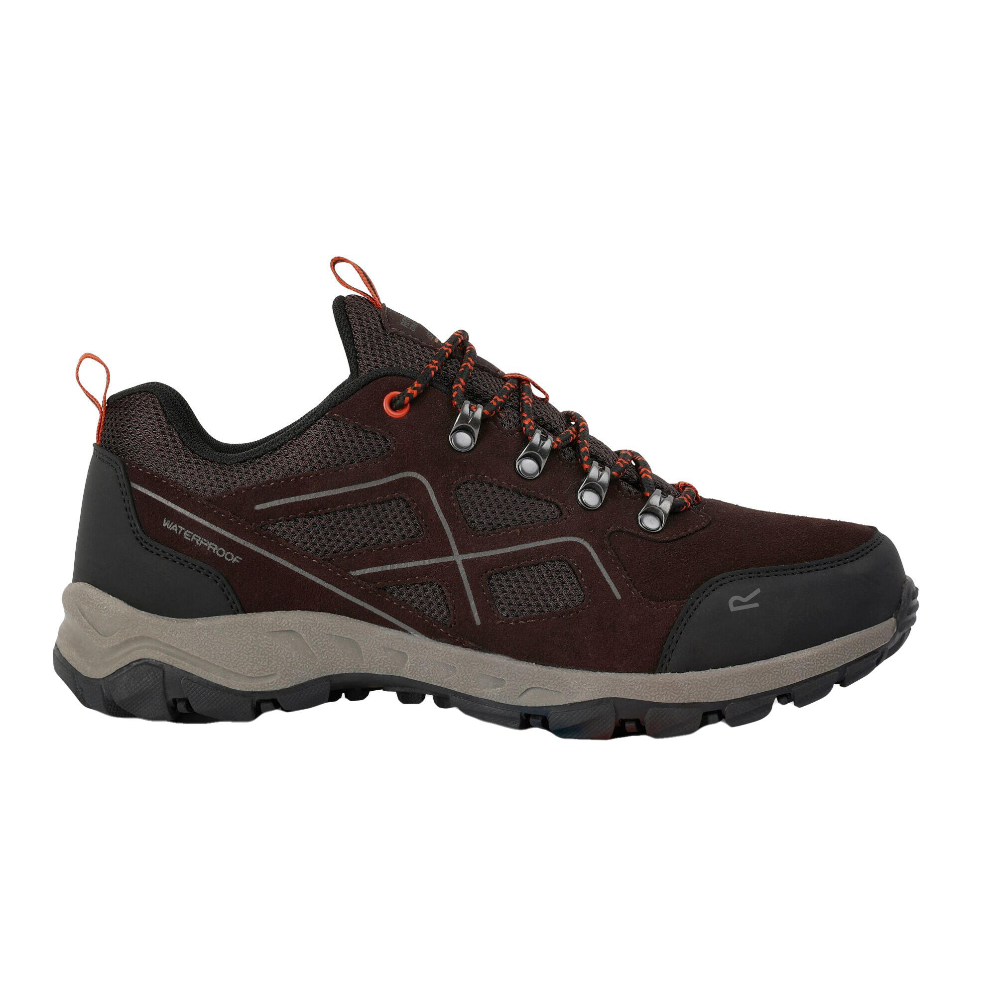 Mens Vendeavour Suede Low Trainers (Peat/Blaze Orange) 3/5
