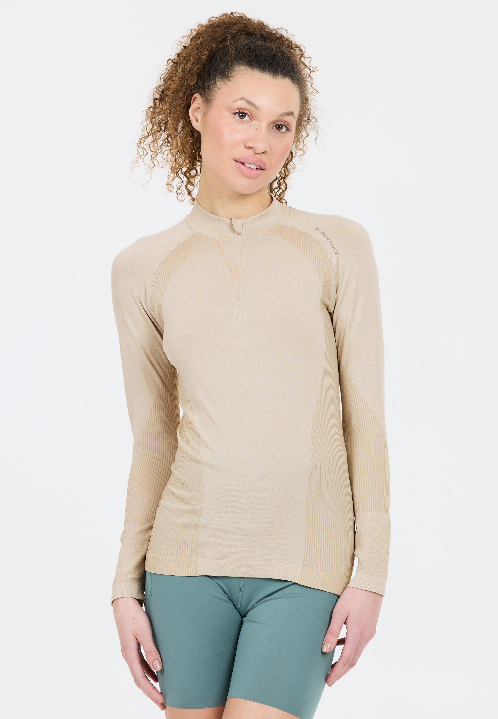 Sous maillot manches longues 1/4 zip femme Endurance Halen 7/15