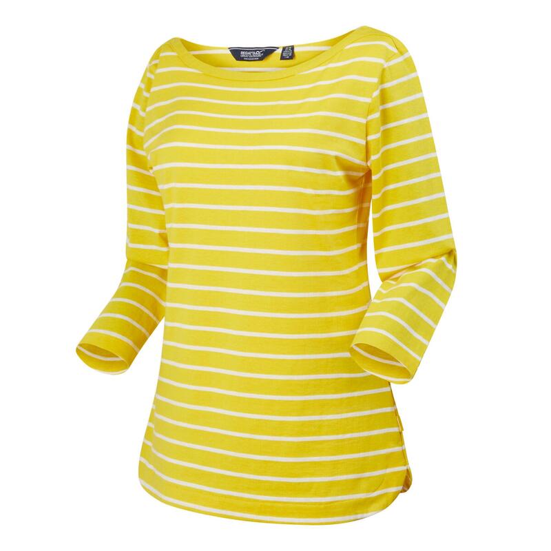 Jersey Bayletta Manga 3/4 para Mujer Amarillo Maíz, Blanco