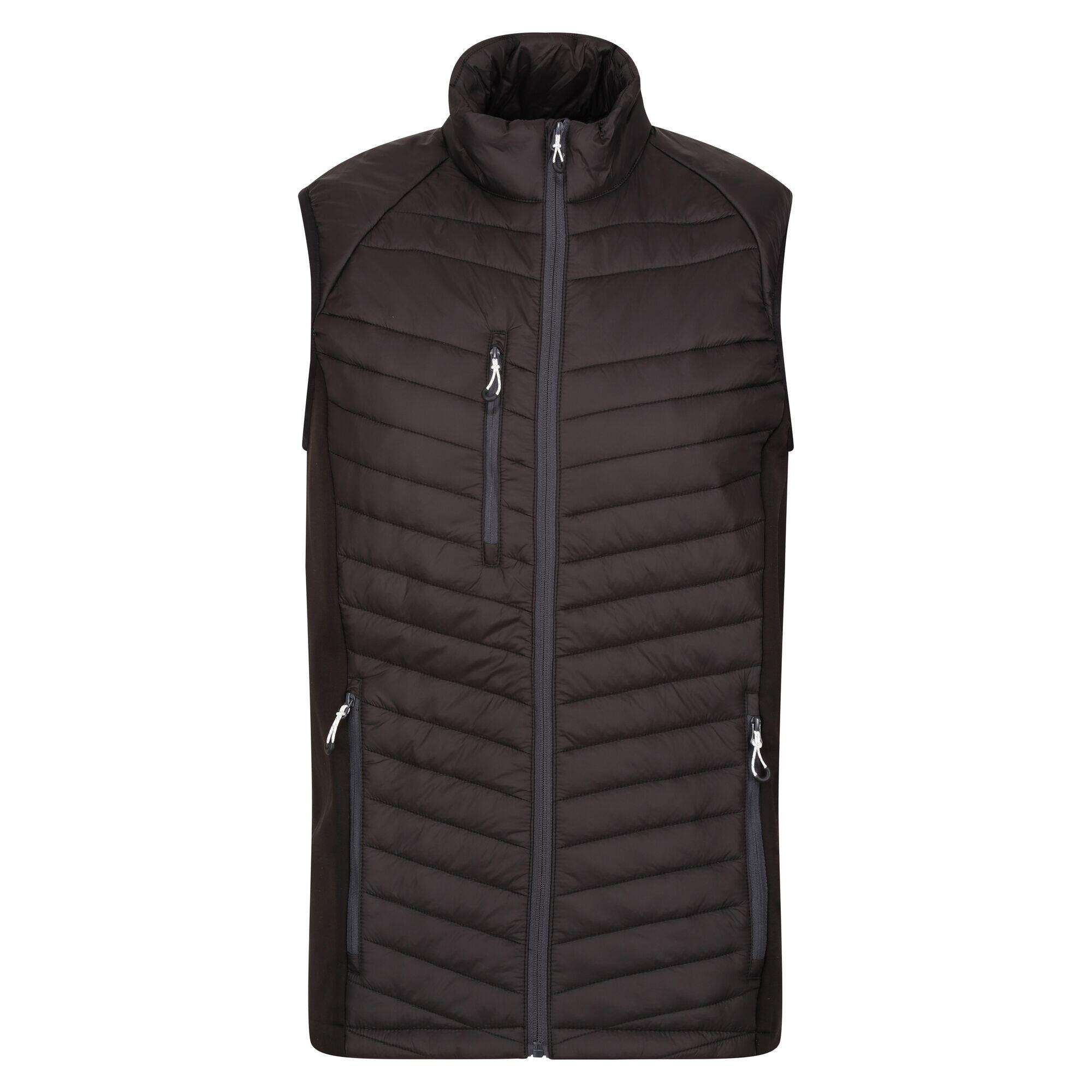 REGATTA Mens Quilted Hybrid Gilet (Black/Seal Grey)