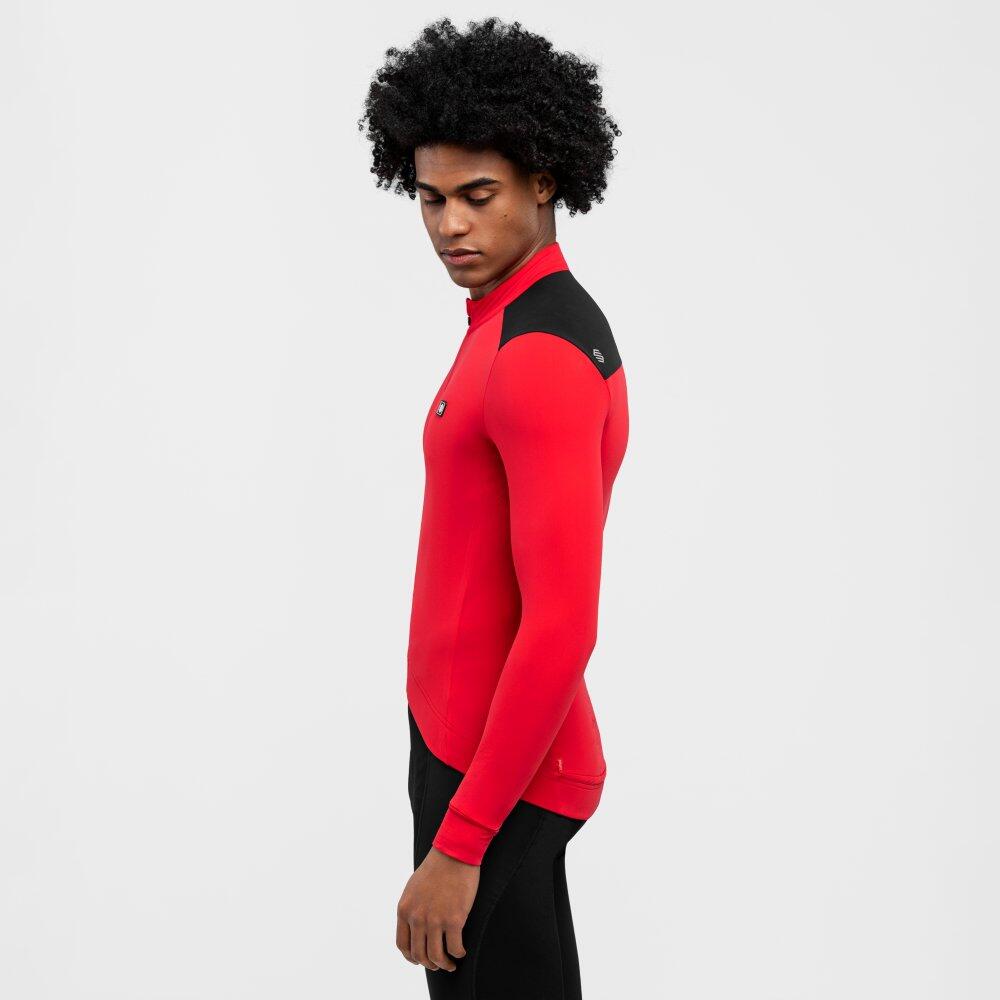 M4 Passion Maglia termica da ciclismo da uomo Rosso brillante