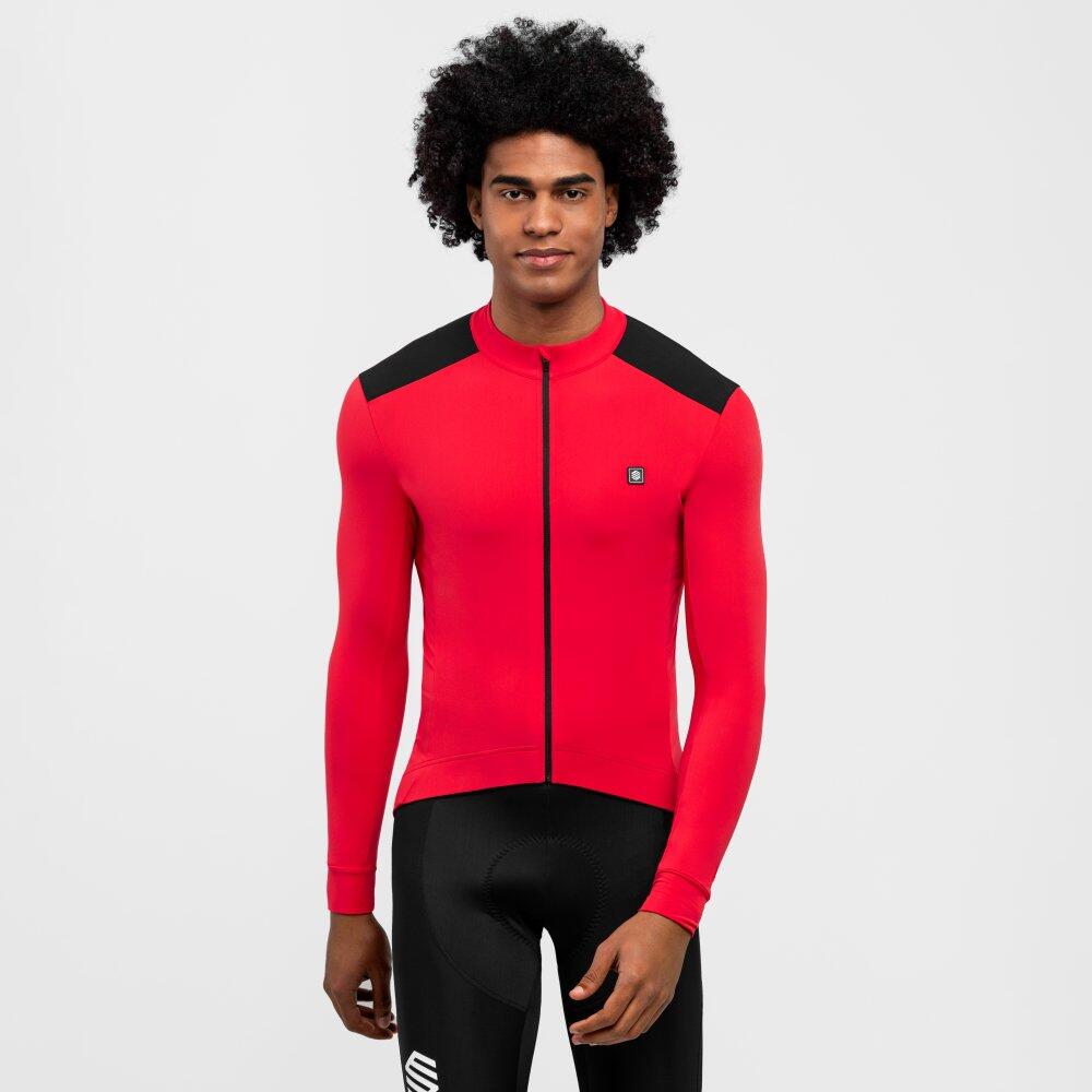 M4 Passion Maglia termica da ciclismo da uomo Rosso brillante