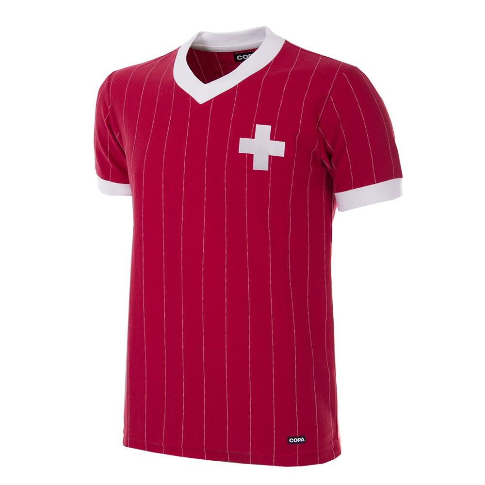 COPA FOOTBALL Camiseta de Fútbol Retro - Adulto - Suiza 1982 - Rojo