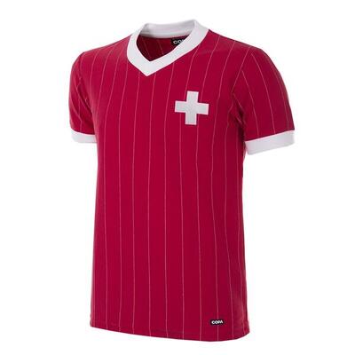Retro voetbalshirt - heren - zwitserland 1982 - rood