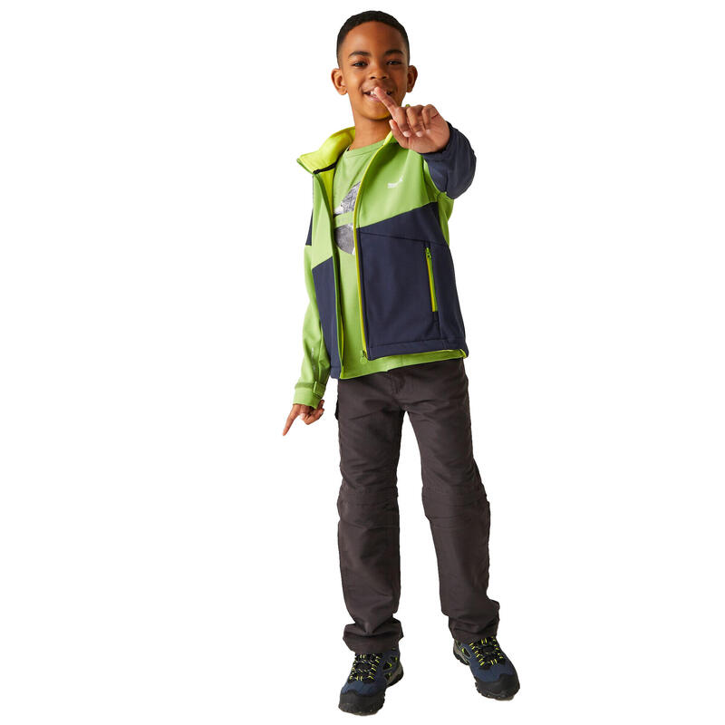 Soft Shell Jas Kinderen/Kinderen VII (Pikant groen/navy)