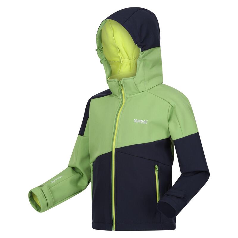 Soft Shell Jas Kinderen/Kinderen VII (Pikant groen/navy)